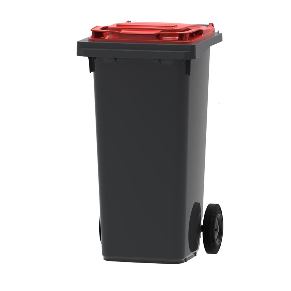Mini-container 120 ltr - grijs/rood
