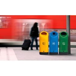 Balloon buitenafvalbak 70 ltr zwart - groen