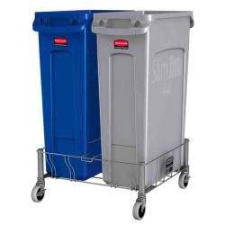 Rubbermaid Slim Jim dubbele RVS dolly - RVS
