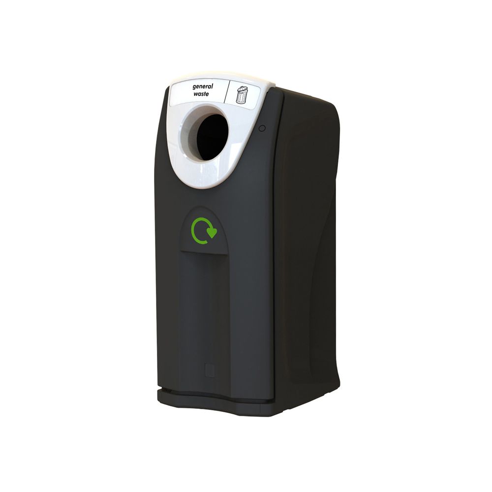 Recyclingcontainer Maxi Envirobin met ronde opening 140 ltr - zwart/wit