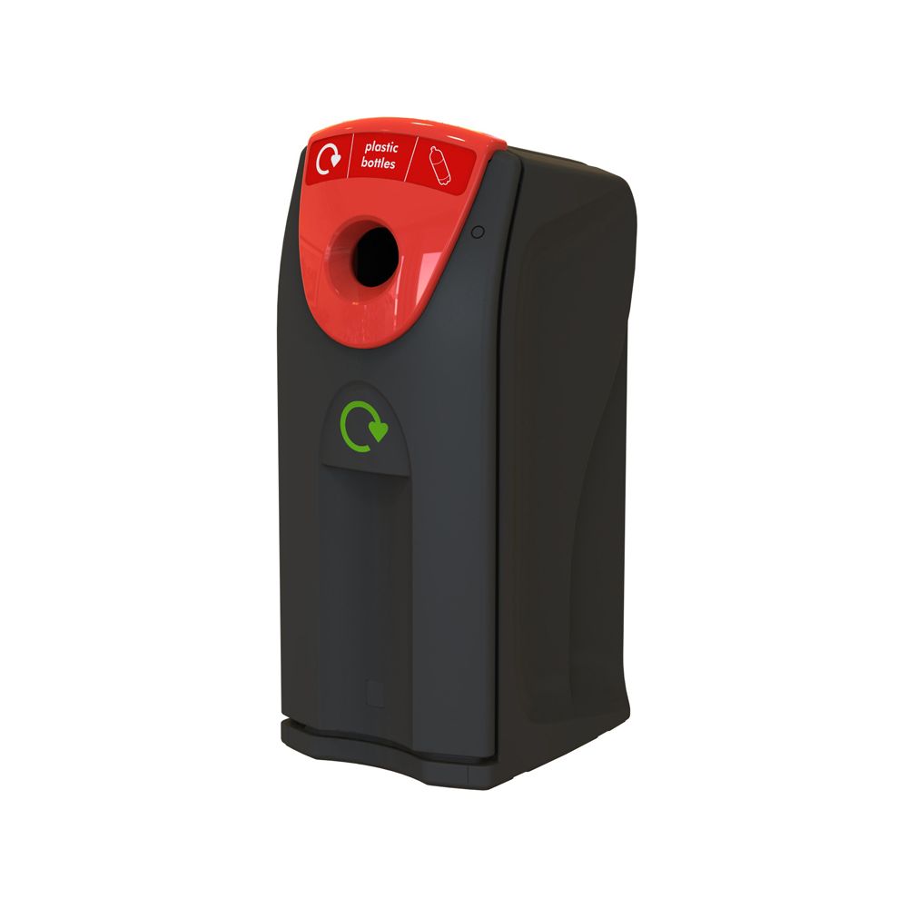 Recyclingcontainer Maxi Envirobin met flessenopening 140 ltr zwart/rood