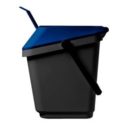 Stapelbare afvalbak Easymax 35 ltr grijs - blauw