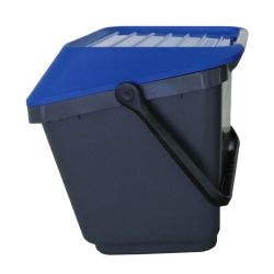 Stapelbare afvalbak Easymax 35 ltr grijs - blauw