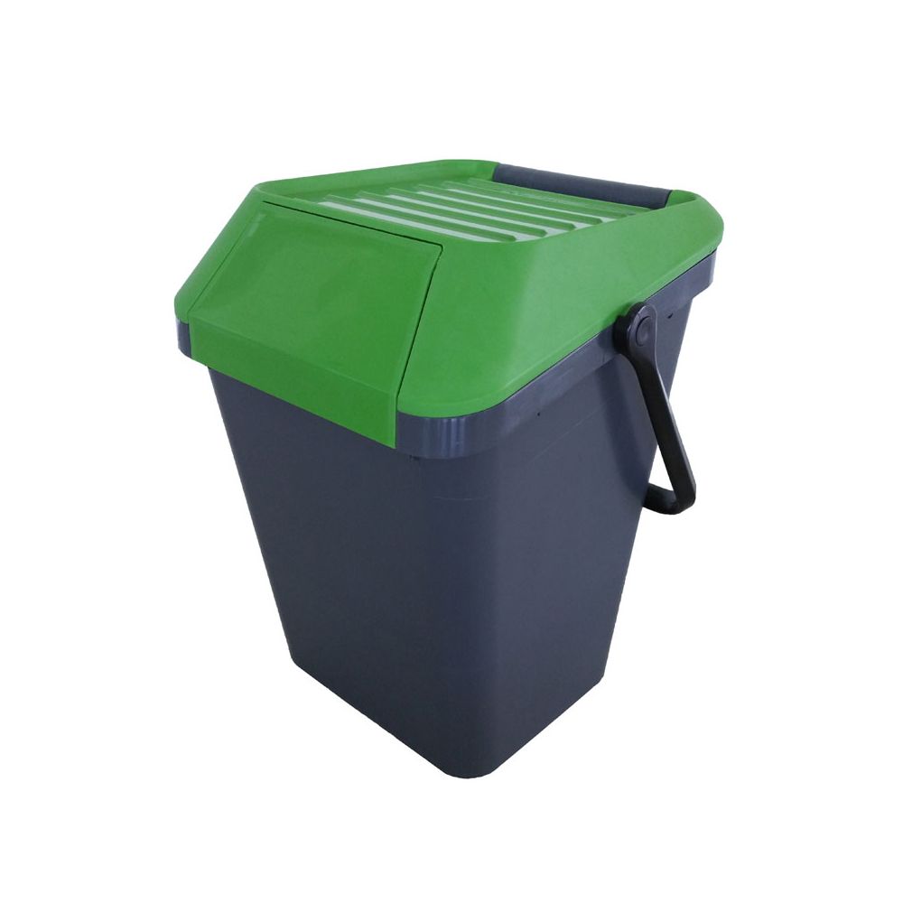 Stapelbare afvalbak Easymax 45 ltr grijs - groen