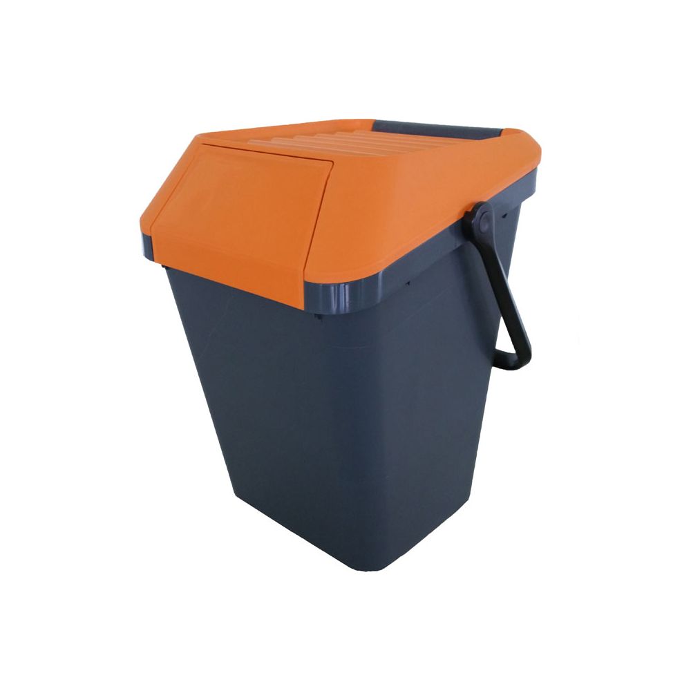 Stapelbare afvalbak Easymax 45 ltr grijs - oranje