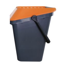 Stapelbare afvalbak Easymax 45 ltr grijs - oranje