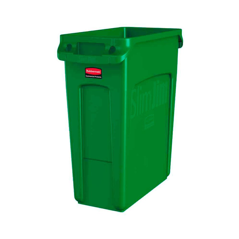 Rubbermaid Slim Jim met luchtsleuven 60 ltr - groen