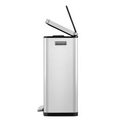 EKO X-Cube recycling pedaalemmer 20+20 ltr - mat RVS