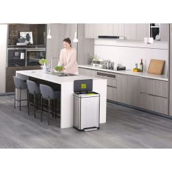 EKO X-Cube recycling pedaalemmer 20+20 ltr - mat RVS