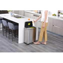 EKO X-Cube recycling pedaalemmer 20+20 ltr - mat RVS