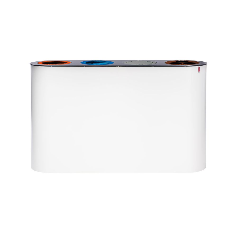 Lune Split 4 afvalscheidingsunit - wit/antraciet