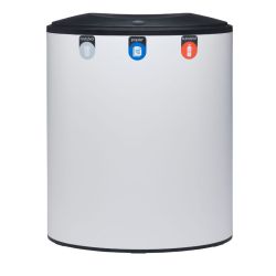 Lune Binc afvalbak 3-stroom met gesloten deksel - wit/zwart