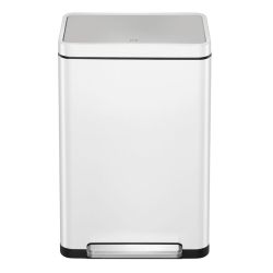 EKO X-Cube recycling pedaalemmer 20+20 ltr - wit /mat RVS