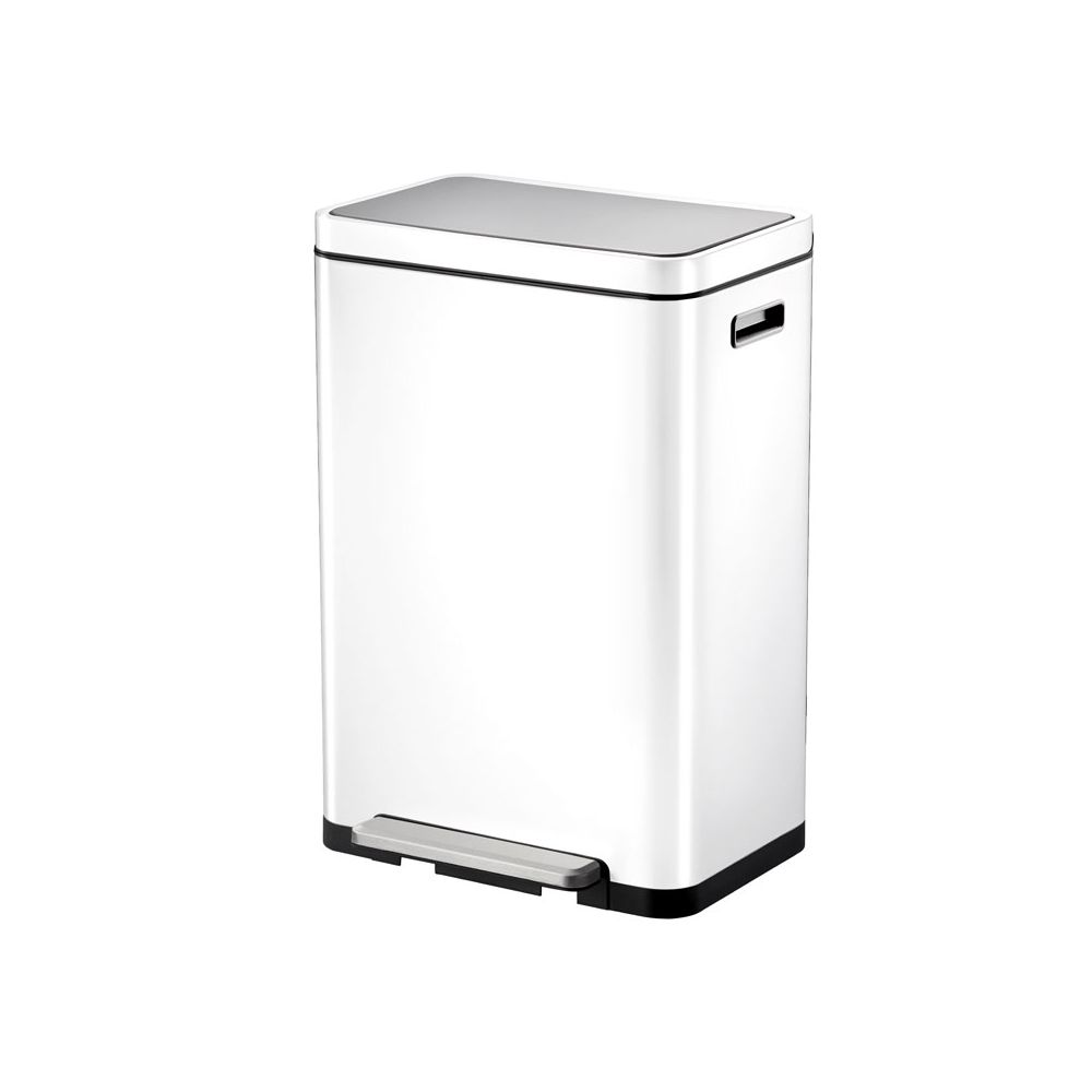 EKO X-Cube pedaalemmer 45 ltr - wit/mat RVS