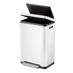 EKO X-Cube pedaalemmer 45 ltr - wit/mat RVS