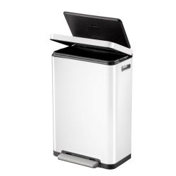 EKO X-Cube pedaalemmer 30 ltr - wit/mat RVS