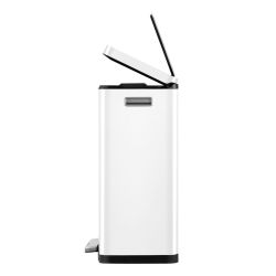 EKO X-Cube pedaalemmer 30 ltr - wit/mat RVS
