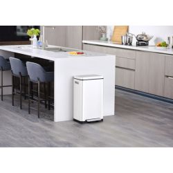 EKO X-Cube pedaalemmer 30 ltr - wit/mat RVS