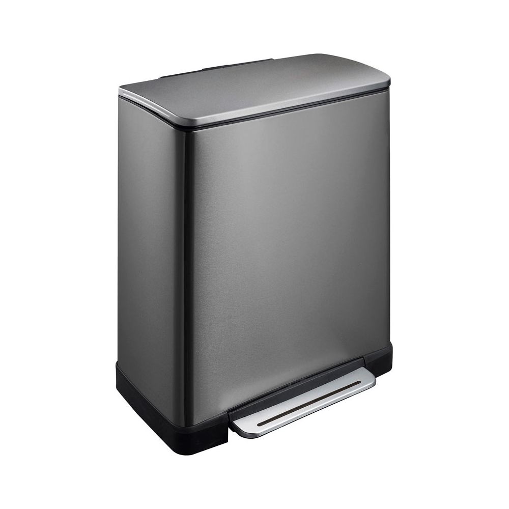 EKO E-Cube recycling pedaalemmer 28+18 ltr  - black steel