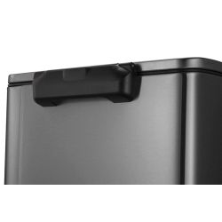 EKO E-Cube recycling pedaalemmer 28+18 ltr  - black steel