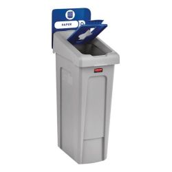 Rubbermaid Slim Jim recyclingstation starterset met luchtsleuven 87 ltr - grijs
