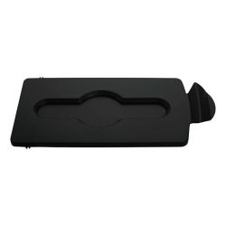 Rubbermaid deksel gesloten voor Slim Jim recyclingstation - zwart