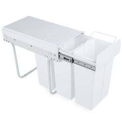 4goodz Trio Inbouw prullenbak afvalscheiding 26 cm - 3x 10 liter - wit