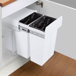 4goodz Trio Inbouw prullenbak afvalscheiding 26 cm - 3x 10 liter - wit