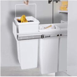 4goodz Trio Inbouw prullenbak afvalscheiding 26 cm - 3x 10 liter - wit