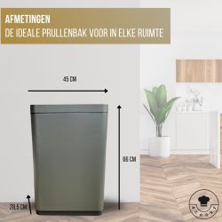 4goodz Iowa Duo prullenbak afvalscheiding 2x 22 liter sensor - grijs