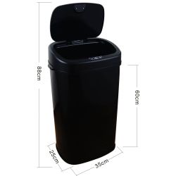4goodz Clever Square prullenbak met sensor 58 liter - zwart