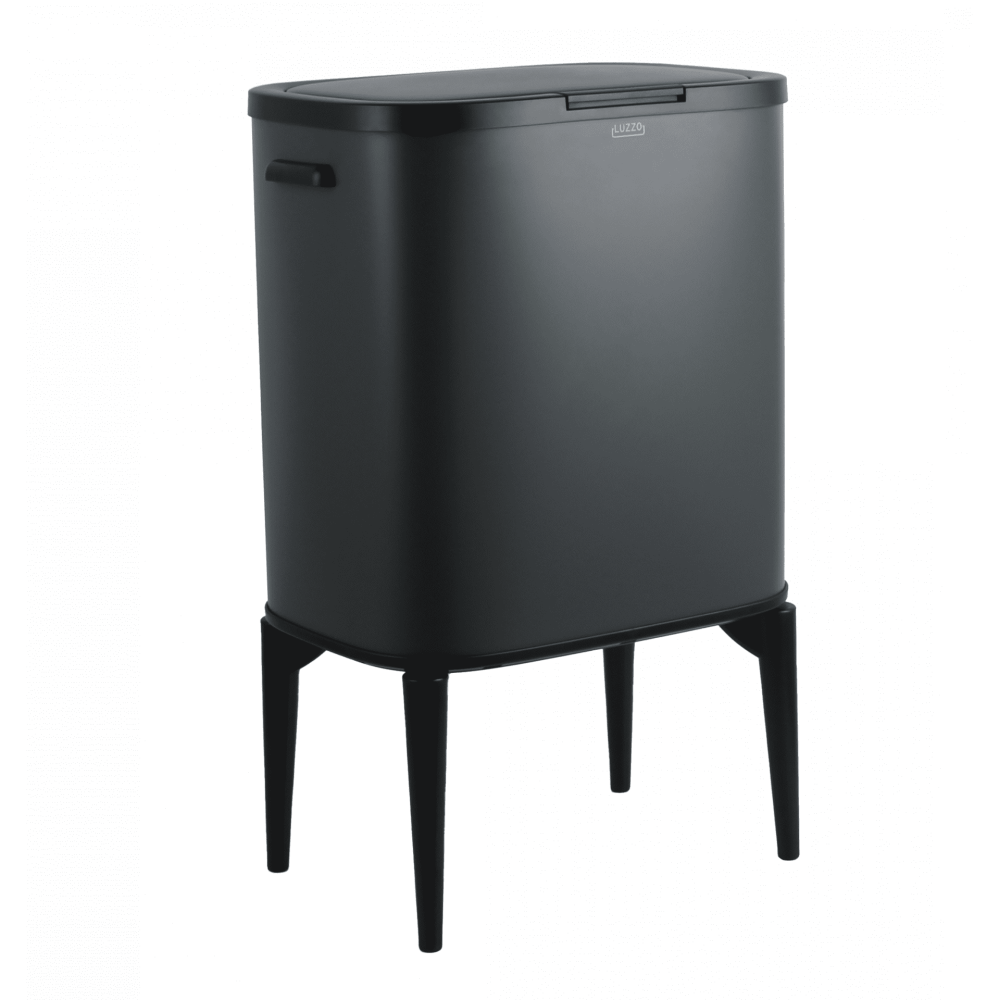 4goodz Luzzo New York touch prullenbak afvalscheiding 2 vakken - afvalscheidingsprullenbak 18 ltr - grijs