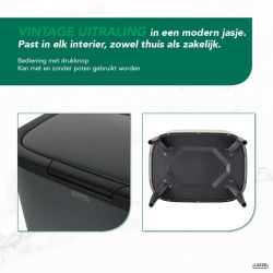 4goodz Luzzo New York touch prullenbak afvalscheiding 2 vakken - afvalscheidingsprullenbak 18 ltr - grijs