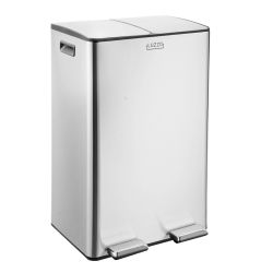 4goodz Luzzo Florida pedaalemmer prullenbak afvalscheiding 60 liter - zilvergrijs