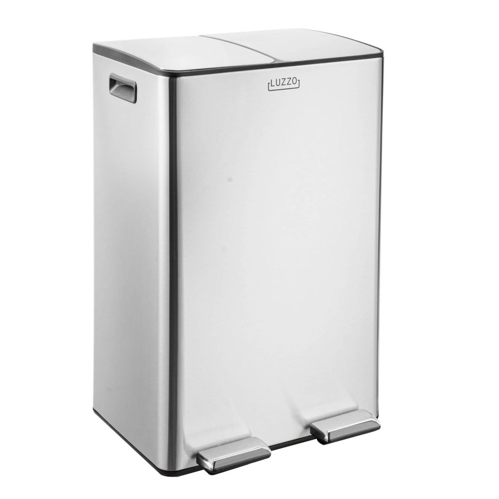 4goodz Luzzo Florida pedaalemmer prullenbak afvalscheiding 60 liter - zilvergrijs