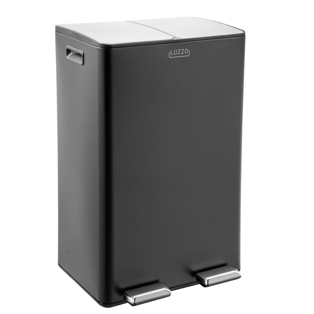 4goodz Luzzo Florida pedaalemmer prullenbak afvalscheiding 60 liter - zwart