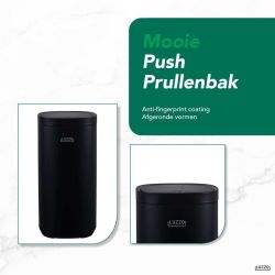4goodz Luzzo Square Touch prullenbak 40 liter - zwart