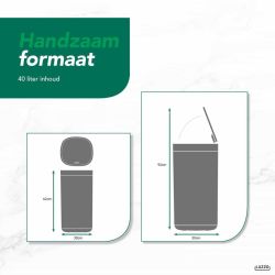 4goodz Luzzo Square Touch prullenbak 40 liter - zwart