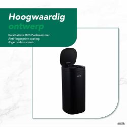 4goodz Luzzo Square sensor prullenbak met ozon filter 30 liter - mat zwart