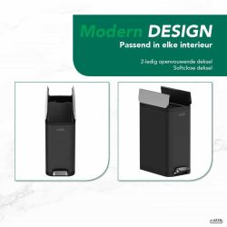 4goodz Luzzo California pedaalemmer prullenbak 30 liter - mat zwart