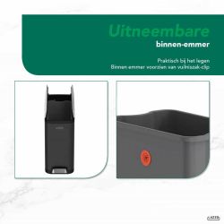 4goodz Luzzo California pedaalemmer prullenbak 30 liter - mat zwart