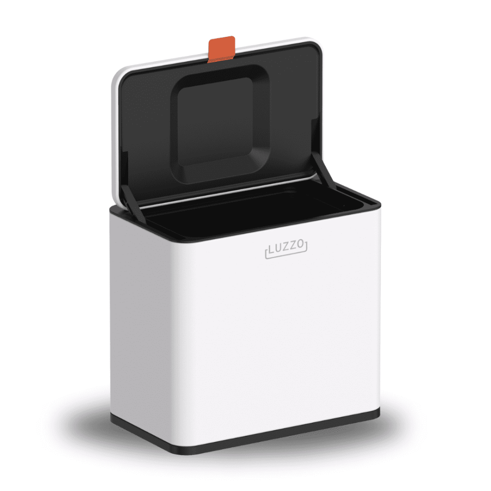 4goodz groente afvalbak - aanrecht afvalbakje 5 liter - uitneembare binnenbak - neerzetten/ophangen - wit