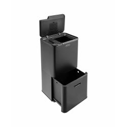 4goodz Luzzo Kansas push prullenbak afvalscheiding 4 vakken - 67 liter - zwart