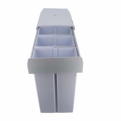 4goodz inbouw prullenbak 3 vakken afvalscheiding - 40 liter - 34 cm - grijs