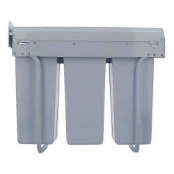 4goodz inbouw prullenbak 3 vakken afvalscheiding - 40 liter - 34 cm - grijs