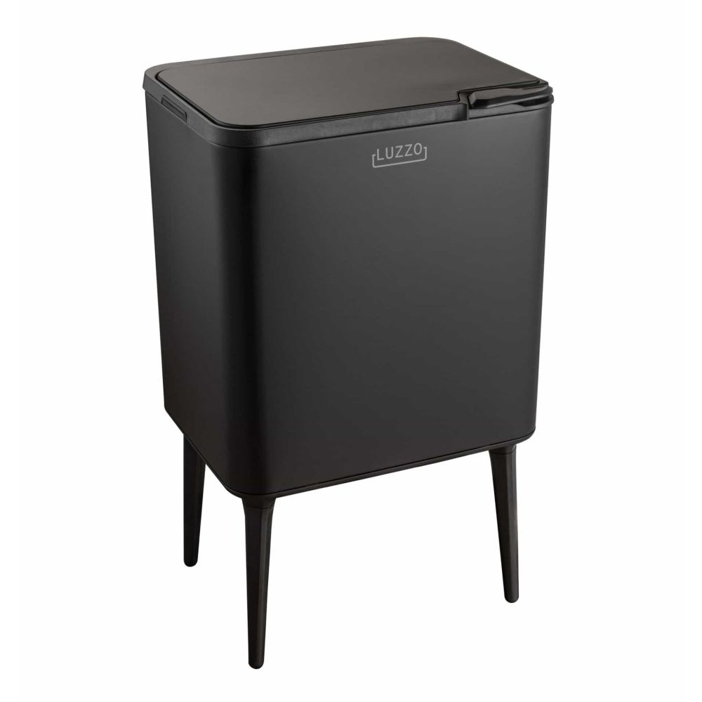4goodz Luzzo Kansas touch prullenbak met aanrechtafvalbakje - 36 liter - zwart