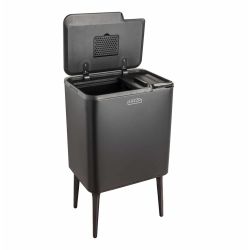 4goodz Luzzo Kansas touch prullenbak met aanrechtafvalbakje - 36 liter - zwart