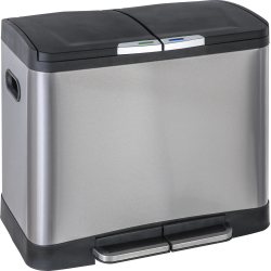 Practo Home recycling pedaalemmer 2x20l- RVS