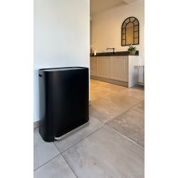 Practo Home duurzame recycling pedaalemmer 2x30l - mat zwart