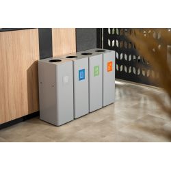 Ergofy afvalbak afvalscheiding prullenbak 60 ltr koppelbaar - grijs